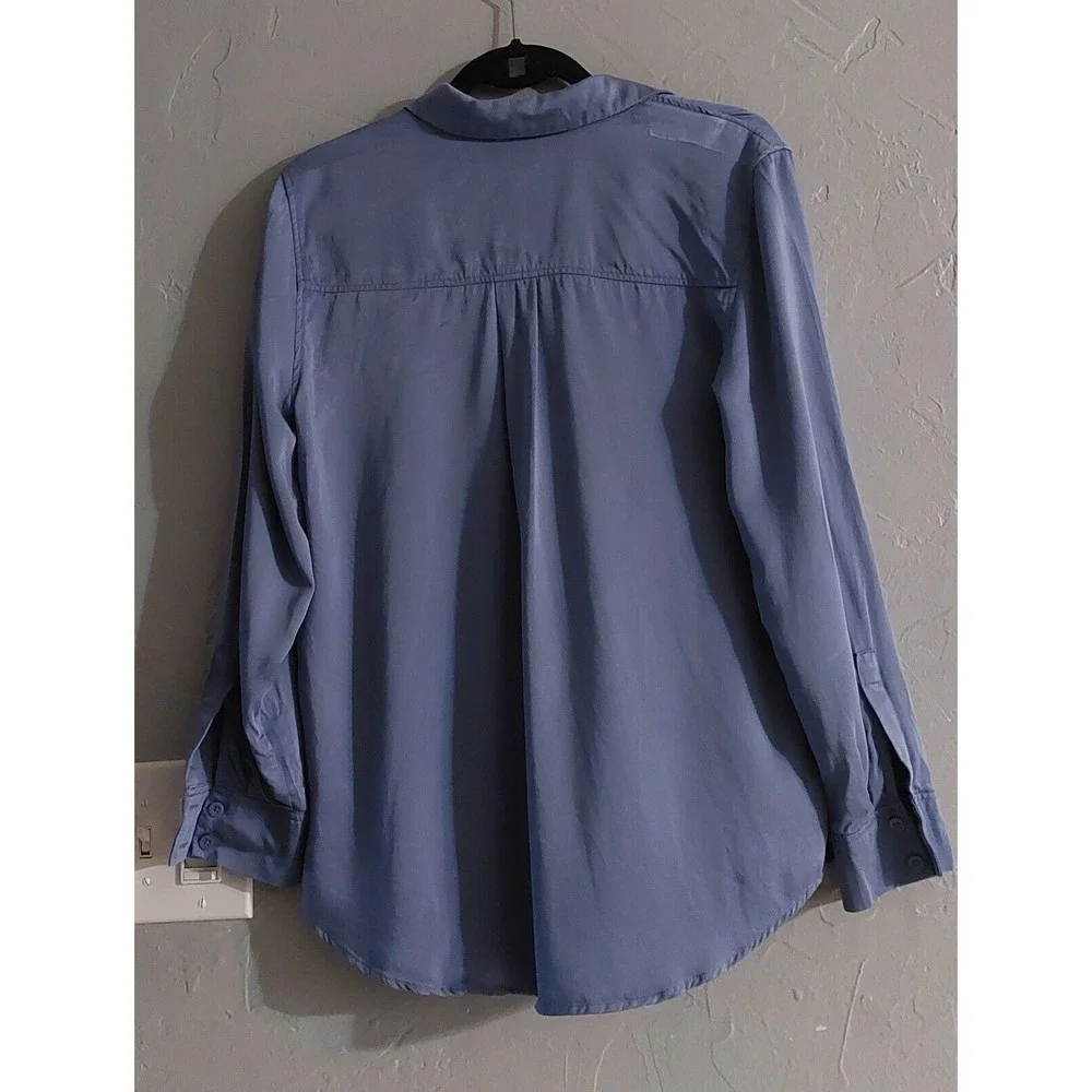 Chico's Tops Shirts Women's , 1 (M) Gray, Cotton, Soft, Pockers,17.5 Inch Of Arm